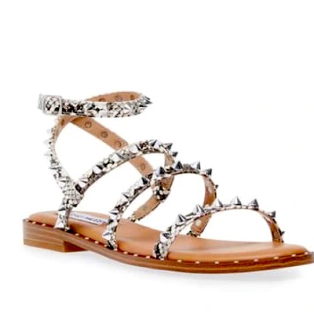 Steve Madden Studded Sandals - snake print. Never been worn. Size 7.5